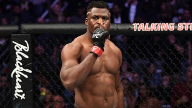 Photo de Francis Ngannou prêt à conquérir le titre mondial des poids lourds !